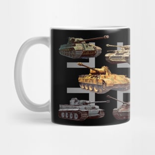 German Tanks WW2 V Panther Jagdpanther Tiger 1 Tiger 2 Mug